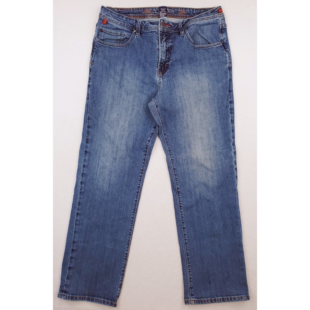Worn Jeans Mens 38x32 Relaxed Straight Stretch Denim Work Pant Casual Streetwear